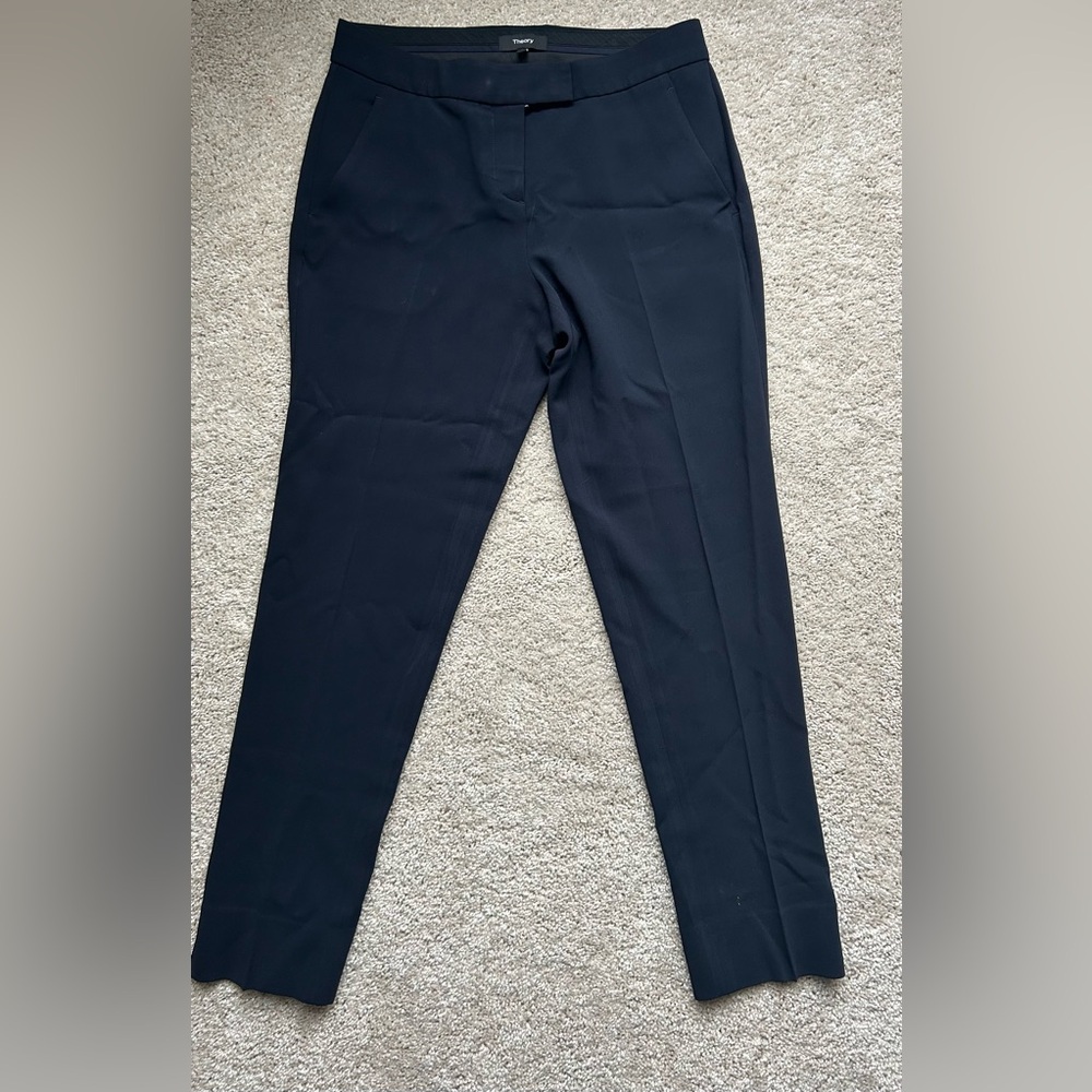 Theory navy blue Straight-Leg Trousers